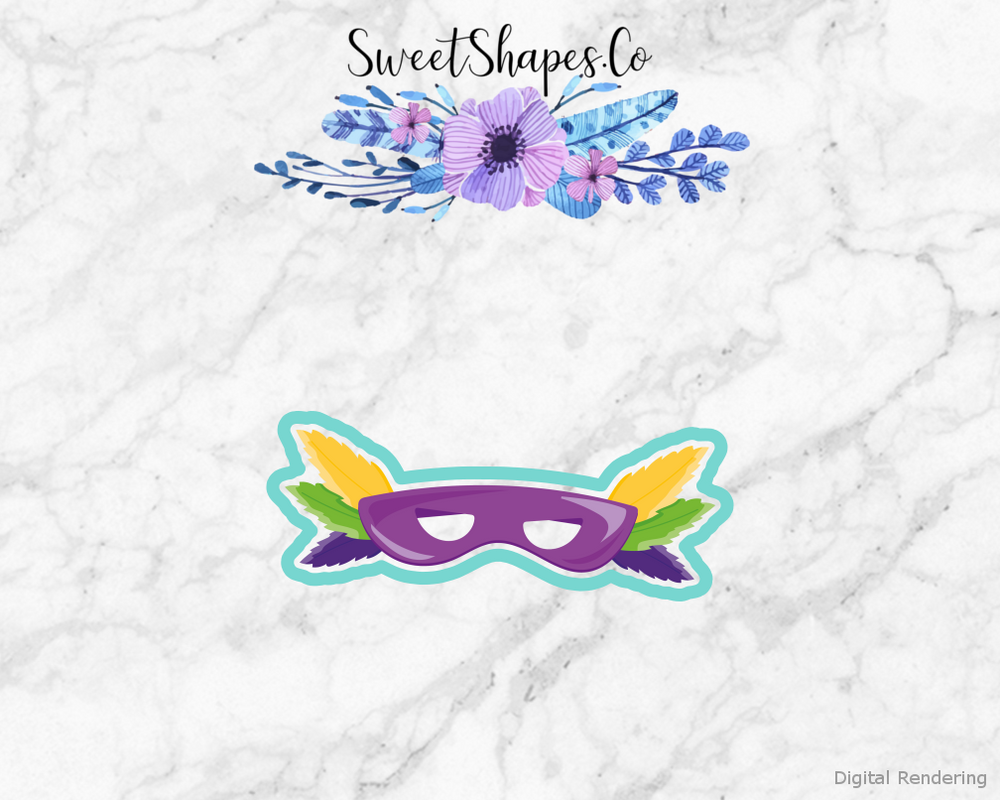 Mardi Gras Mask With Feathers Cookie Cutter