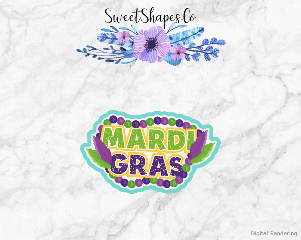 Mardi Gras Sign Cookie Cutter