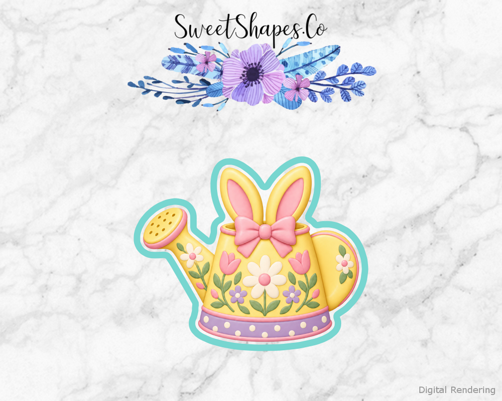 Meadow Easter Bunny-Ear Watering Can Cookie Cutter