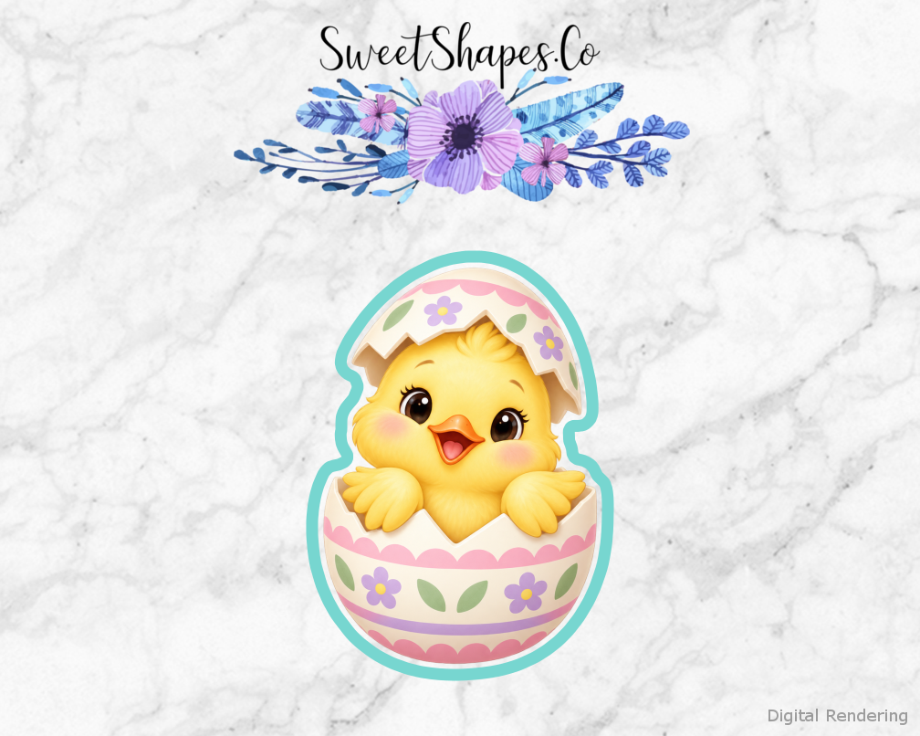 Meadow Easter Chick Hatching From An Egg Cookie Cutter