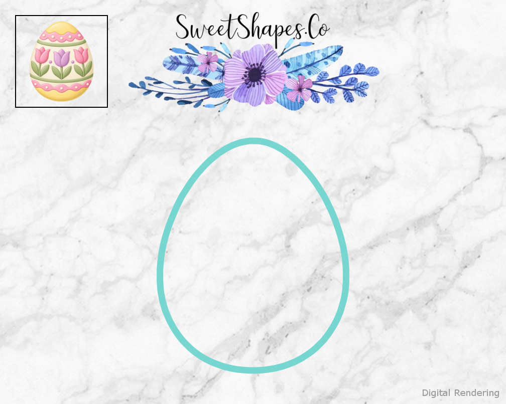 Meadow Easter Tulip-Patterned Egg Cookie Cutter