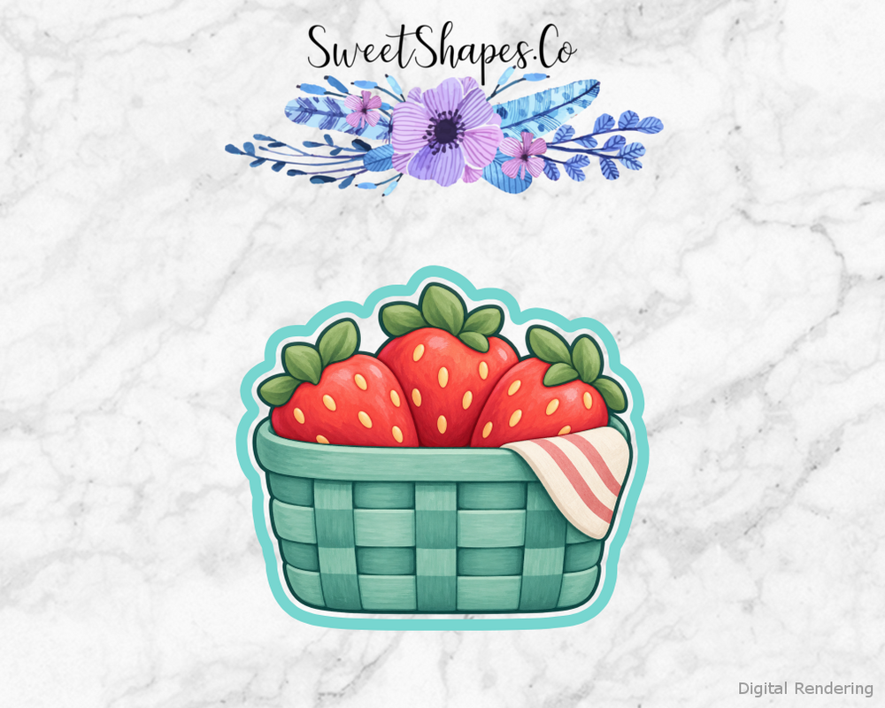 Mint Berry Picnic Basket Cookie Cutter