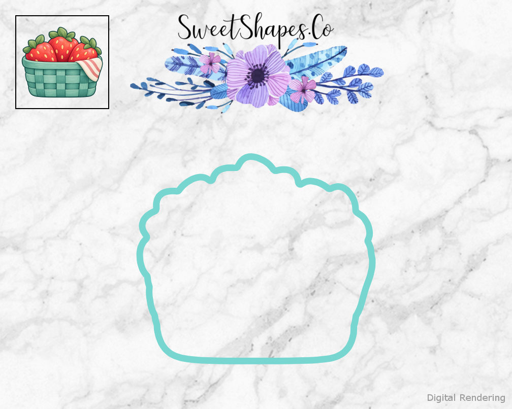 Mint Berry Picnic Basket Cookie Cutter