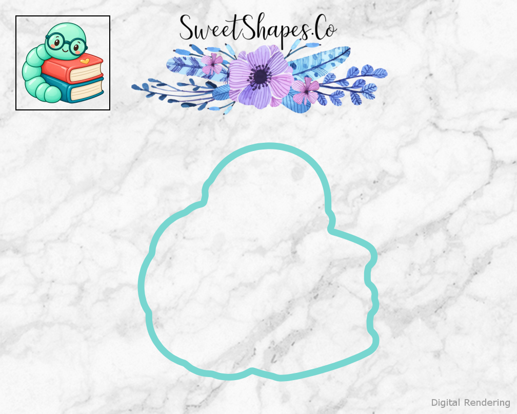 Minty Little Bookworm Cookie Cutter