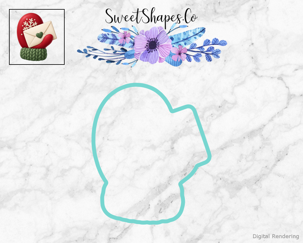 Mitten Holding a Letter Cookie Cutter