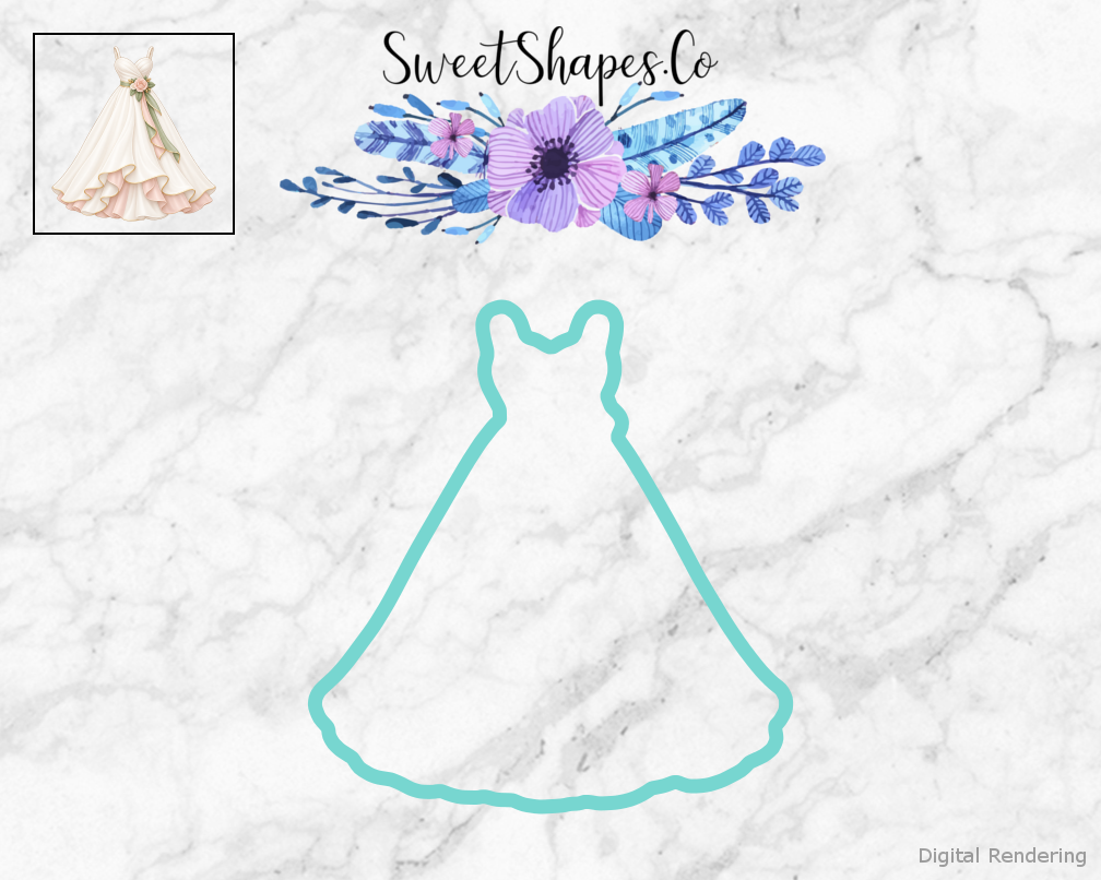 Modern Wedding Modern Wedding Gown Cookie Cutter