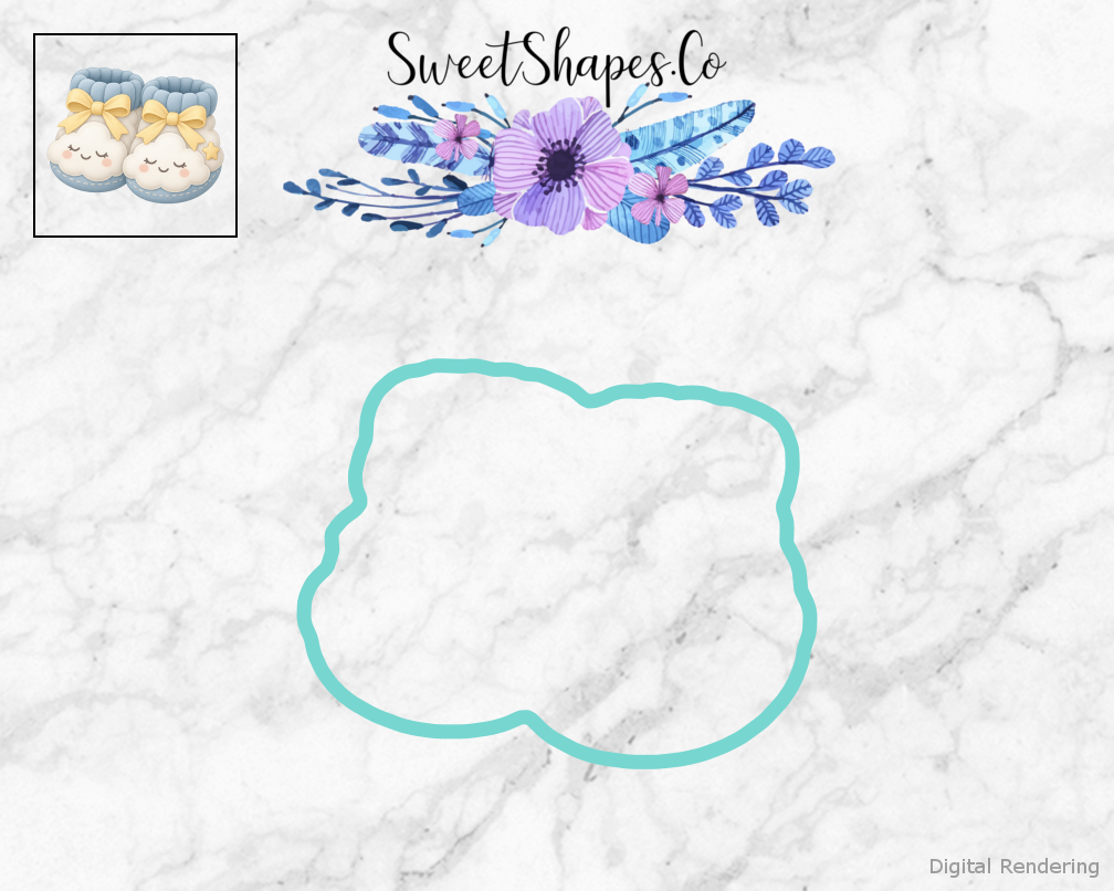 Moon Shower Cloud Baby Booties Cookie Cutter