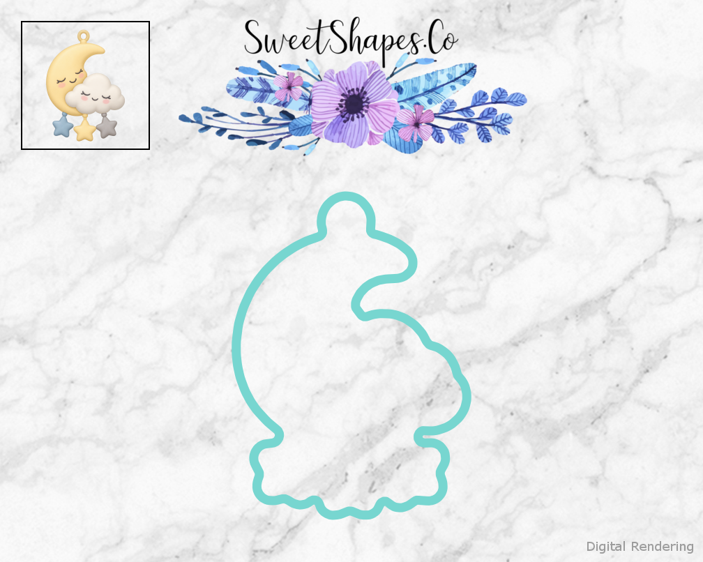 Moon Shower Moon and Cloud Mobile Cookie Cutter