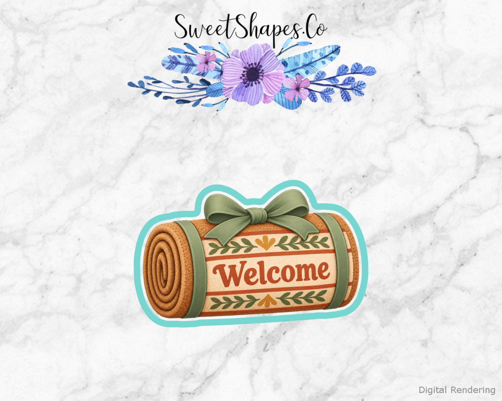 New Home Rolled Welcome Mat Cookie Cutter