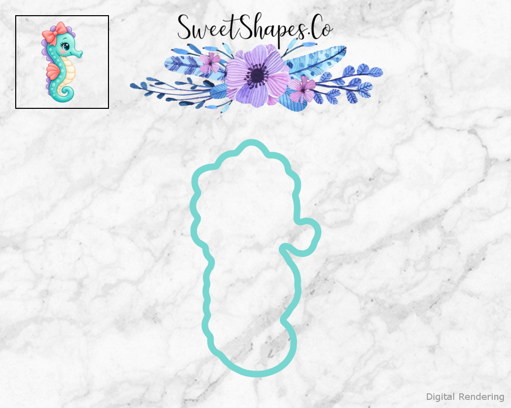 Ocean Party Bow-Wearing Seahorse Cookie Cutter