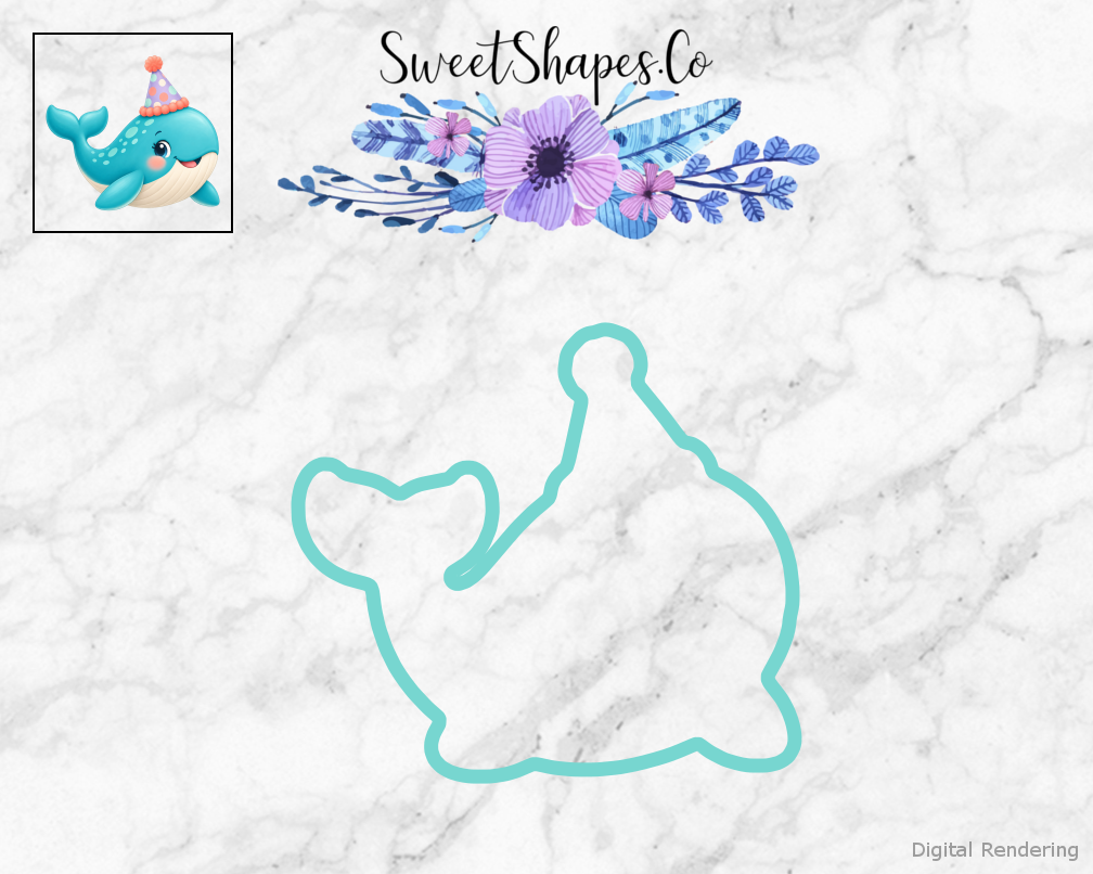 Ocean Party Party-Hat Whale Cookie Cutter