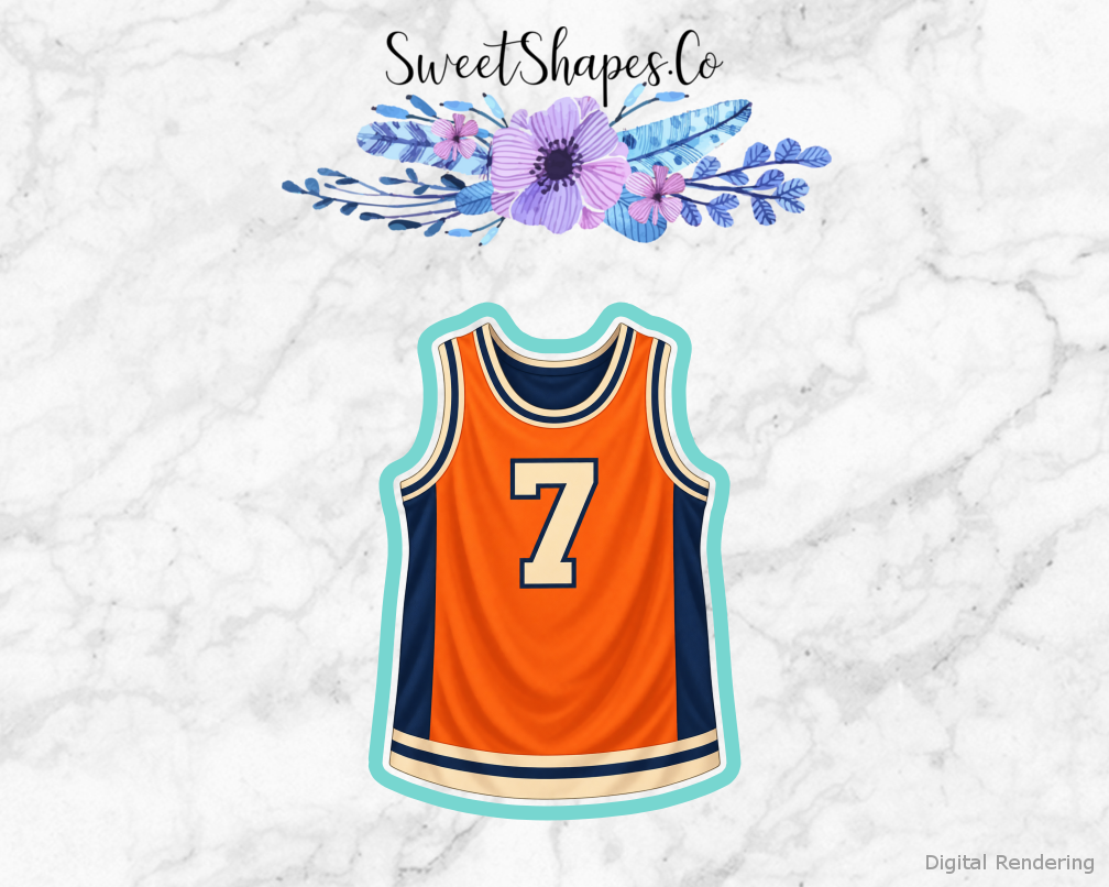 Orange Navy Basketball Jersey Cookie Cutter