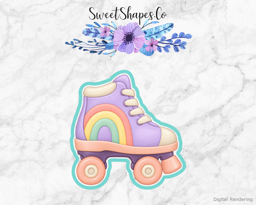 Pastel Rainbow Roller Skate Cookie Cutter