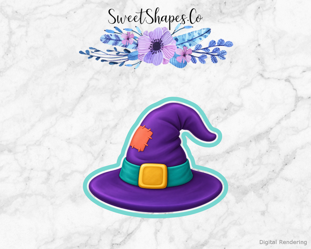 Patchwork Purple Witch Hat Cookie Cutter