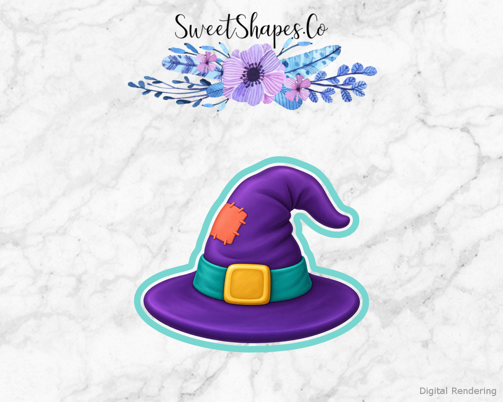 Patchwork Purple Witch Hat Cookie Cutter