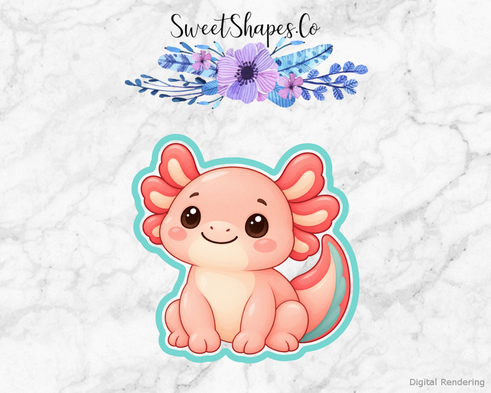 Peach Curled Tail Axolotl Cookie Cutter