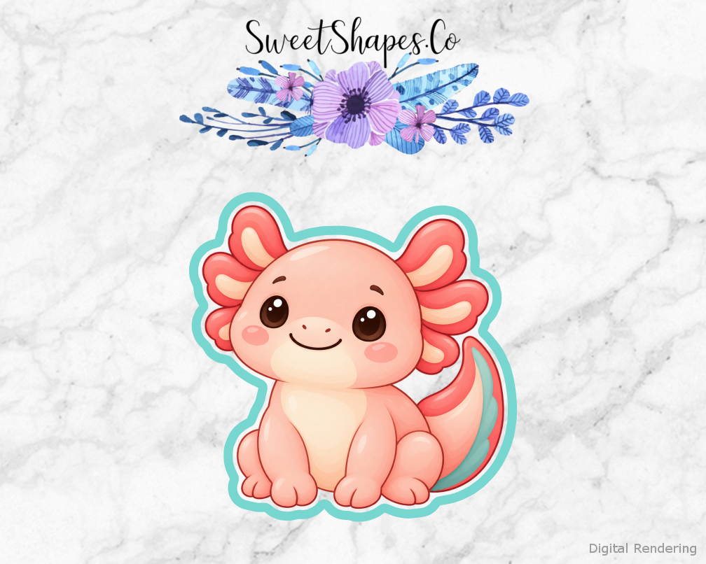 Peach Curled Tail Axolotl Cookie Cutter