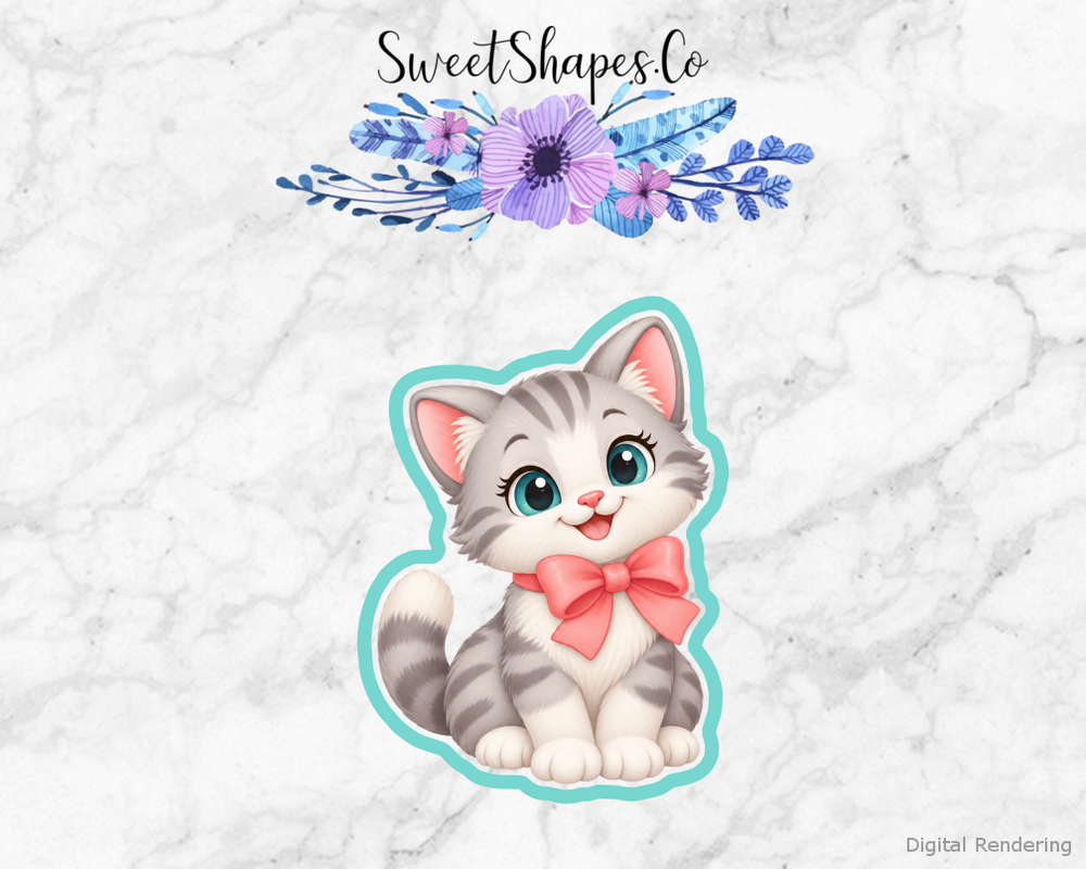 Pet Party Bow-Wearing Kitten Cookie Cutter
