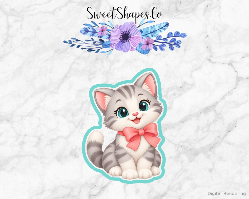 Pet Party Bow-Wearing Kitten Cookie Cutter