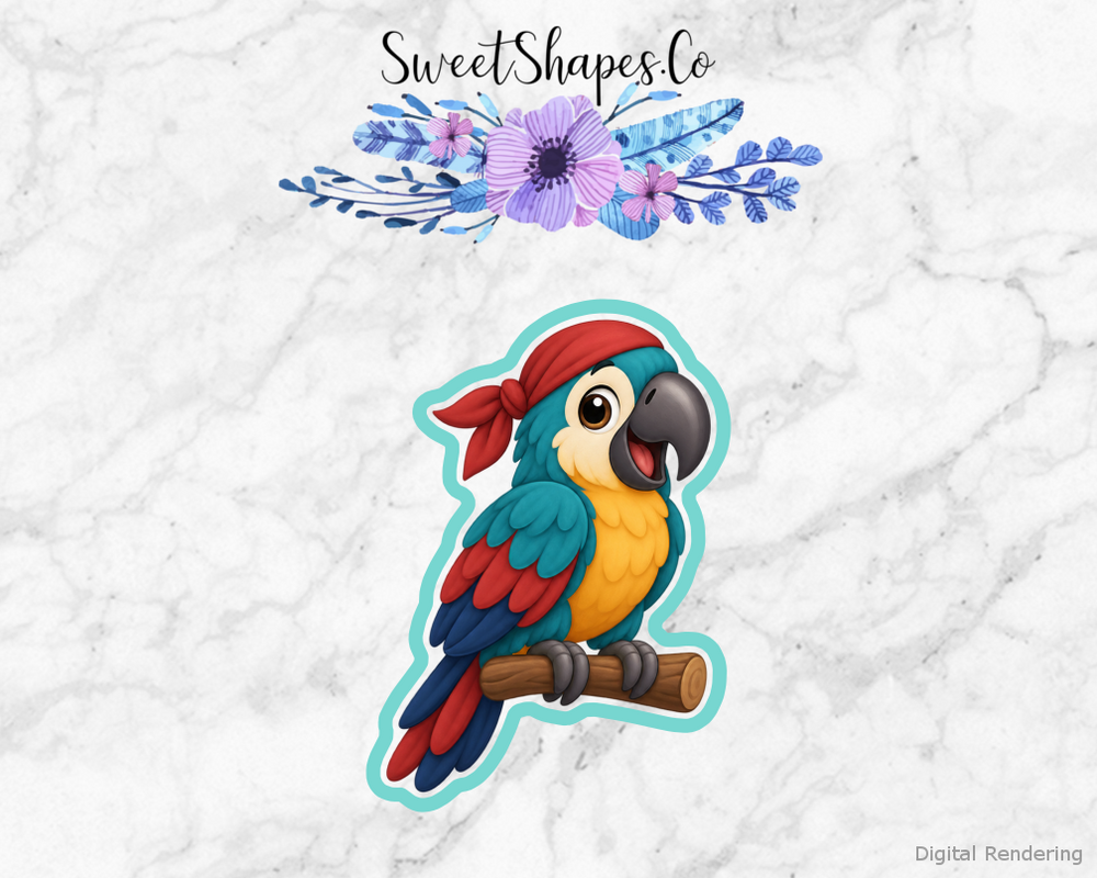 Pirate Adventure Bandana Parrot on Perch Cookie Cutter