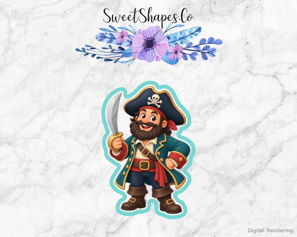 Pirate Adventure Friendly Pirate Captain Cookie Cutter