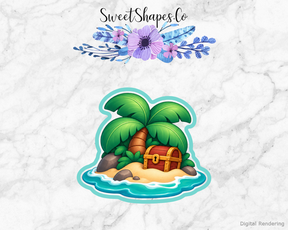 Pirate Adventure Treasure Island with Palm Cookie Cutter