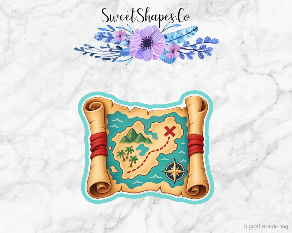 Pirate Adventure Treasure Map Scroll Cookie Cutter