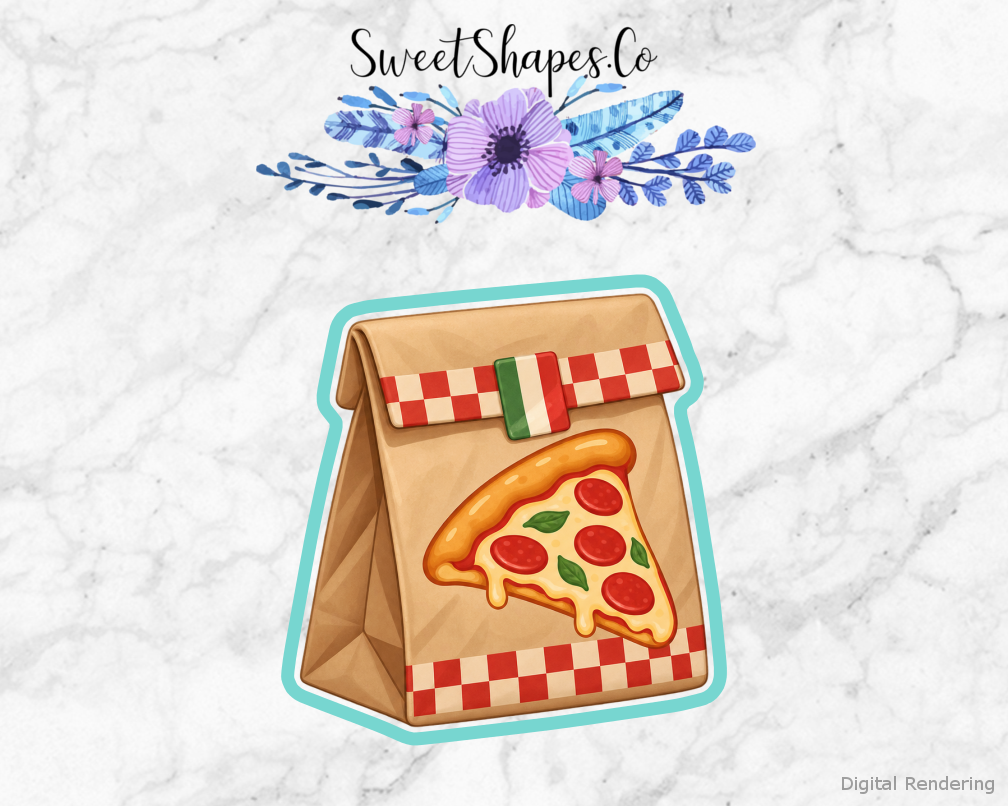 Pizza Party Pizza Takeout Bag Cookie Cutter