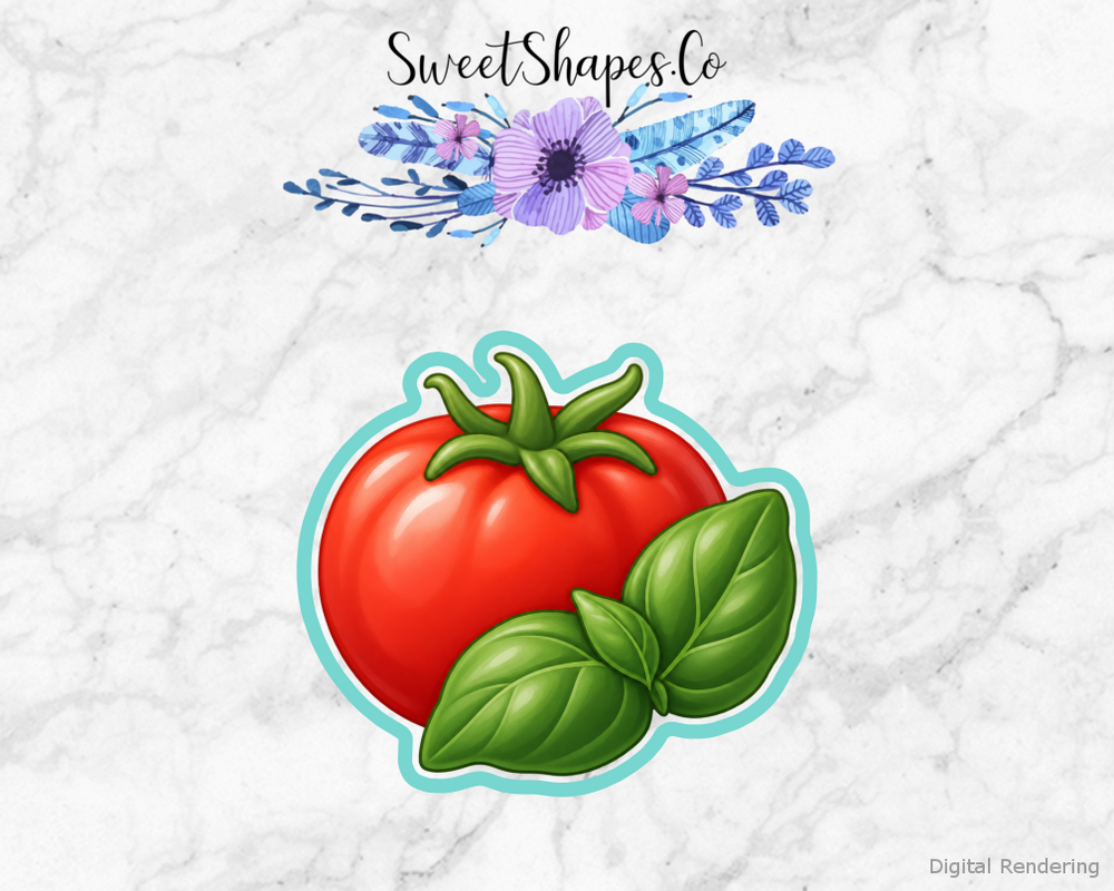 Pizza Party Tomato with Basil Leaf Cookie Cutter