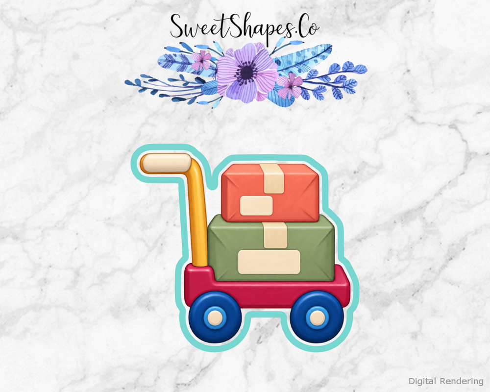 Postal Day Parcel Handcart Cookie Cutter