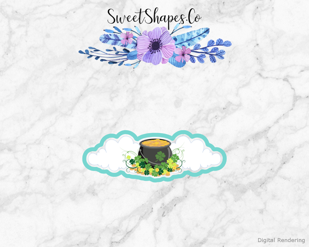 Pot Of Gold With Clouds Cookie Cutter