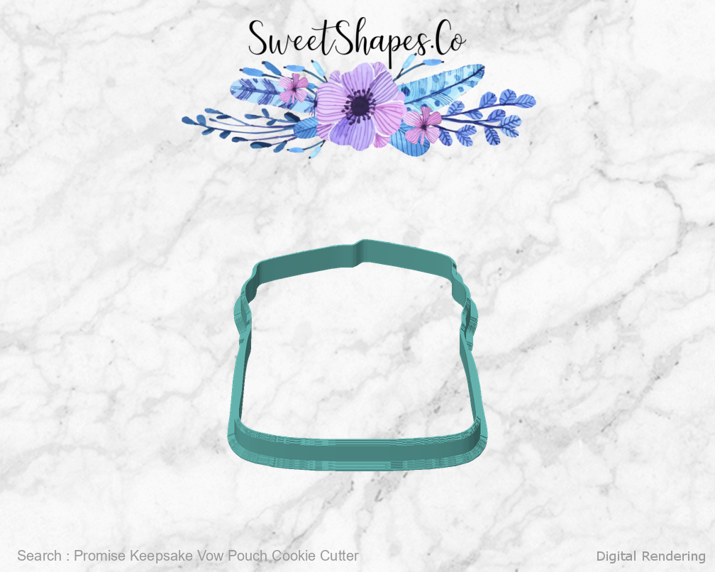 Promise Keepsake Vow Pouch Cookie Cutter manufacturing view 1