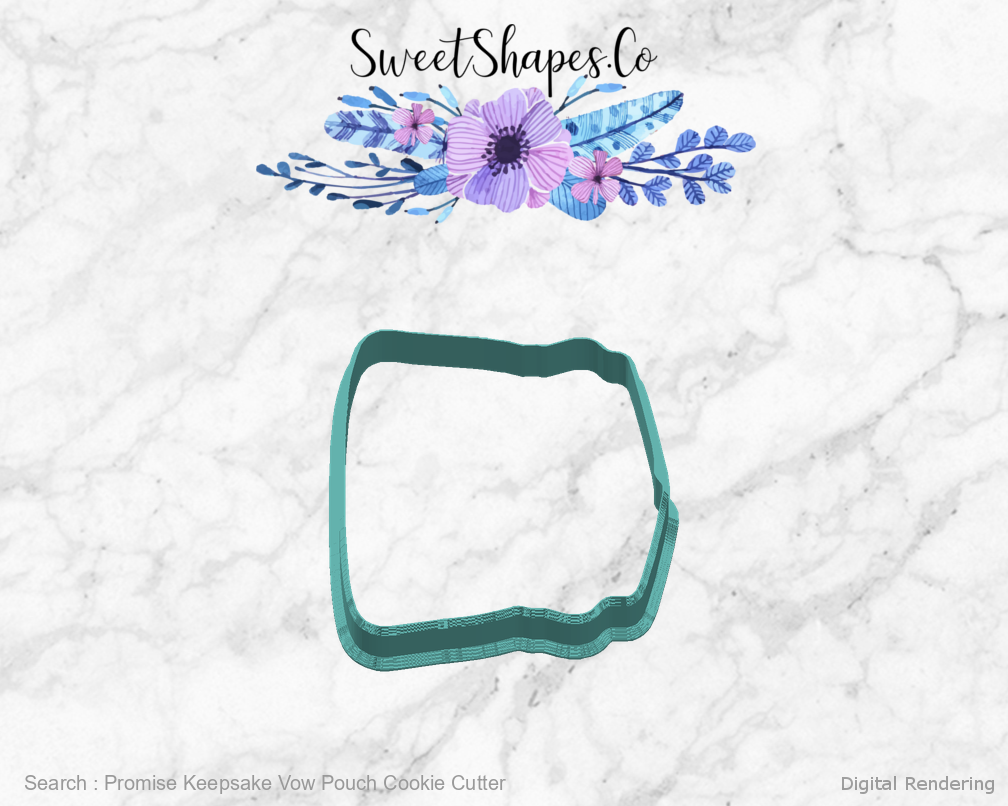 Promise Keepsake Vow Pouch Cookie Cutter manufacturing view 3
