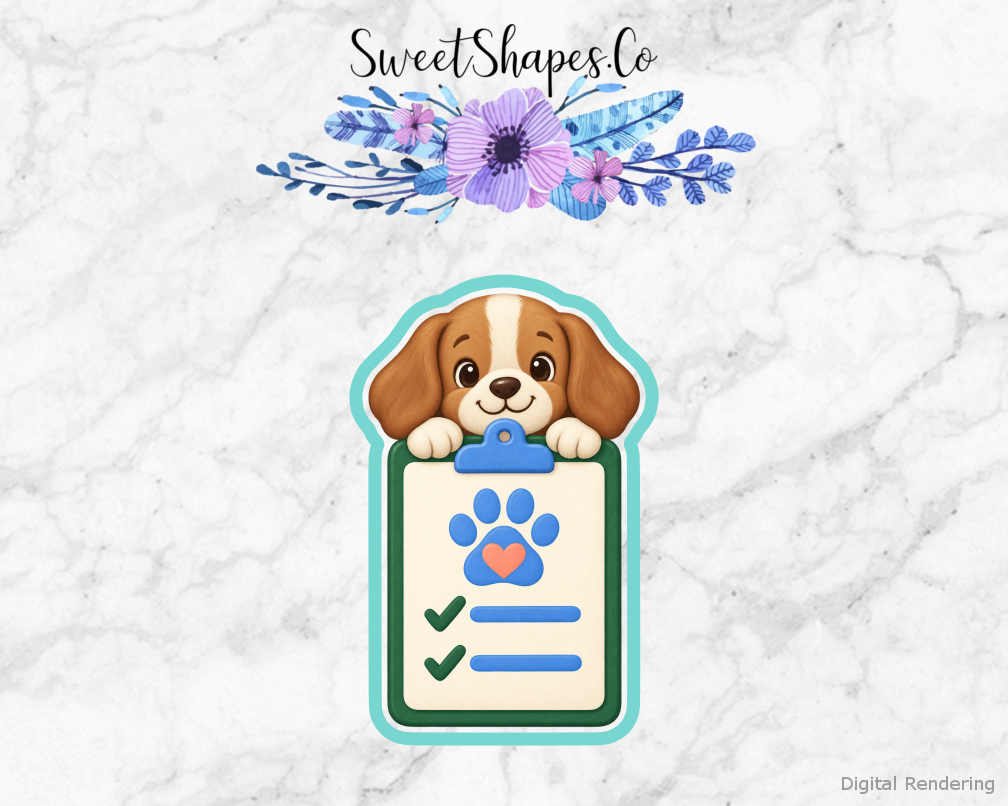 Puppy Checkup Clipboard Cookie Cutter