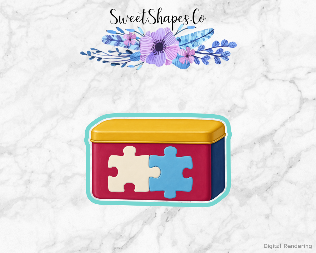 Puzzle Party Storage Tin Cookie Cutter