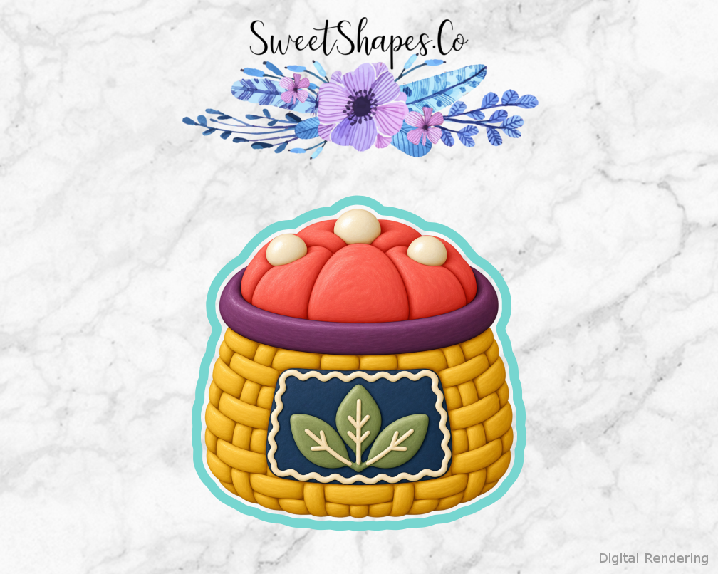 Quilt Circle Pin Cushion Basket Cookie Cutter