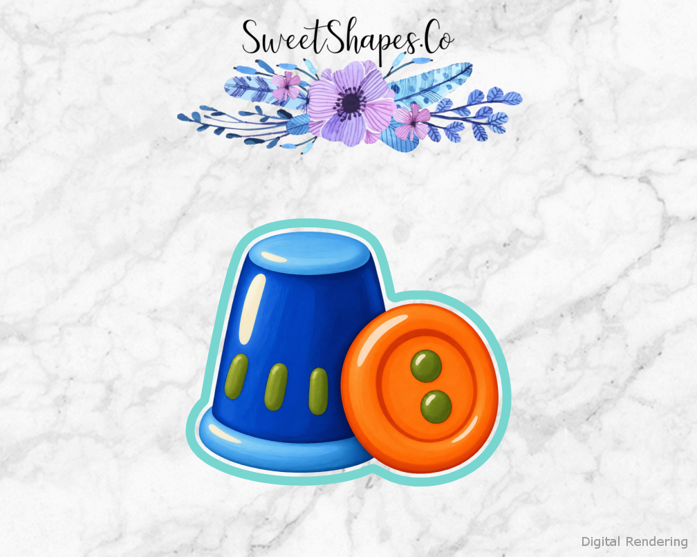 Quilt Circle Thimble Button Pair Cookie Cutter
