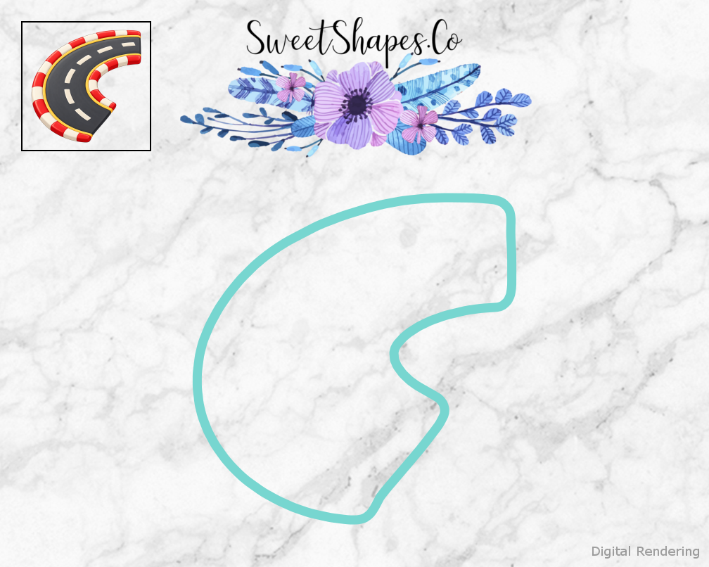 Race Day Race Track Curve Cookie Cutter
