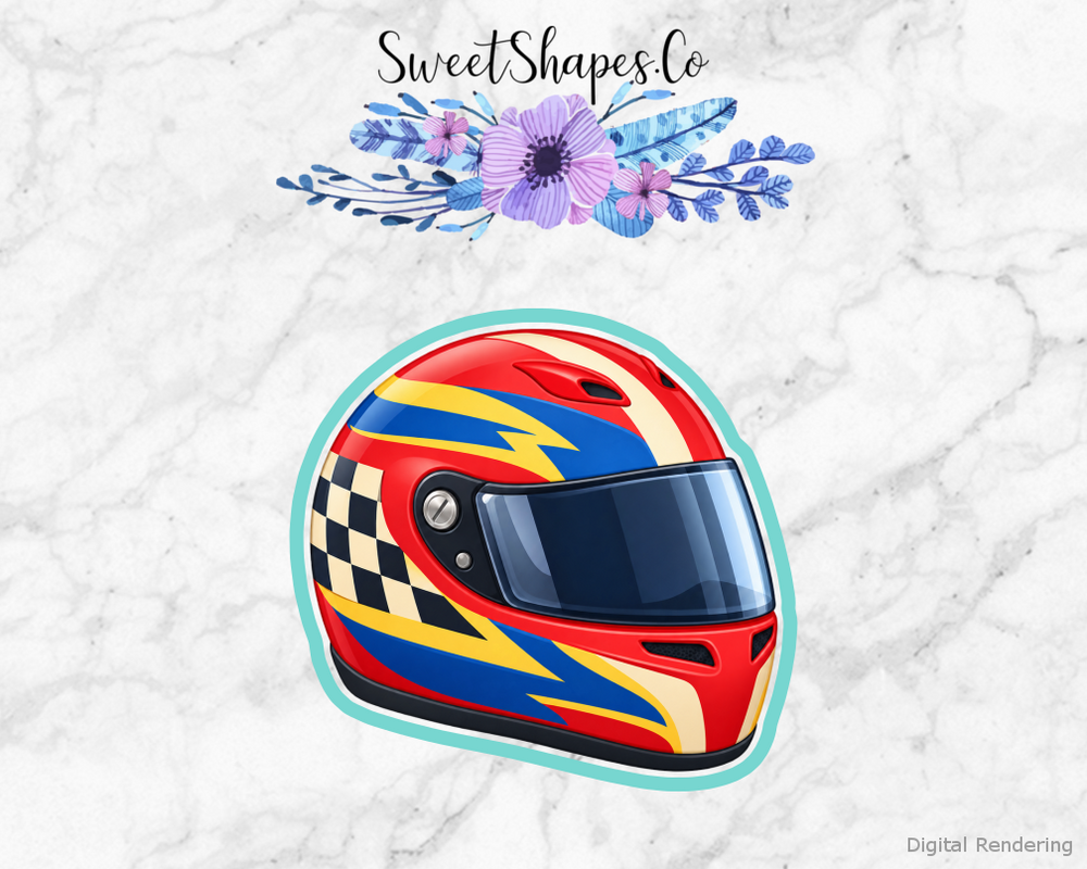 Race Day Racing Helmet with Visor Cookie Cutter