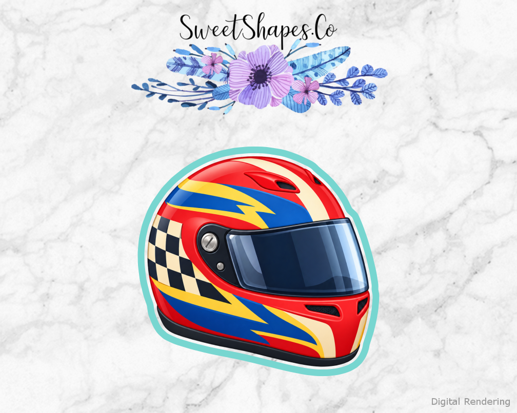 Race Day Racing Helmet with Visor Cookie Cutter