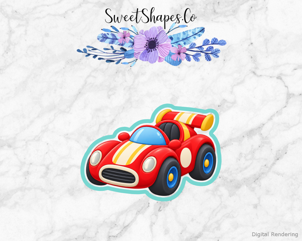 Race Day Rounded Racing Car Cookie Cutter