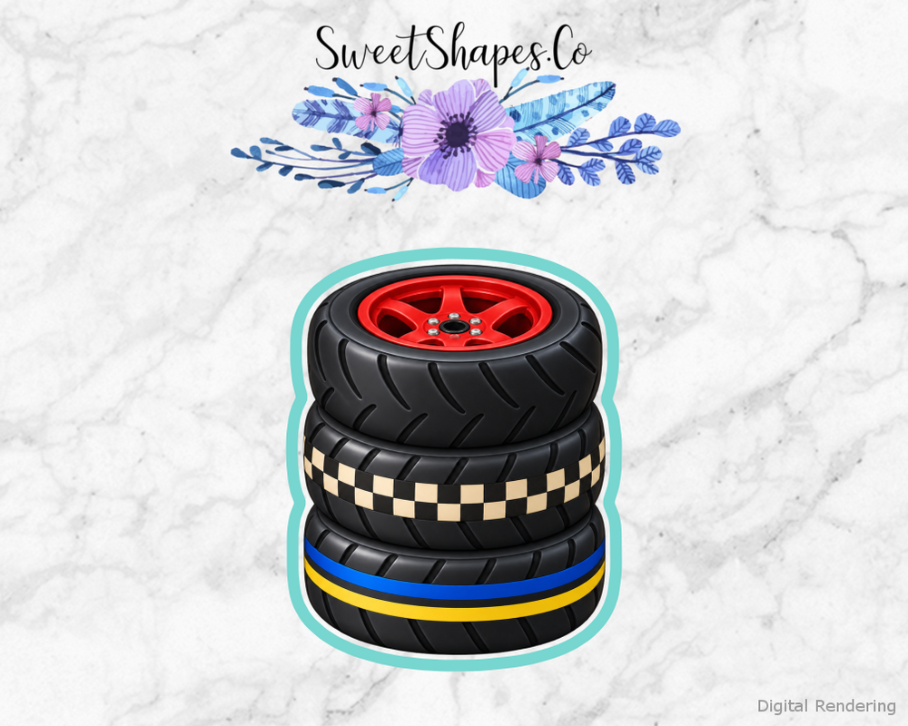 Race Day Stacked Racing Tires Cookie Cutter