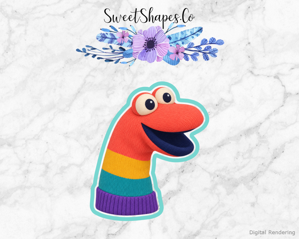 Rainbow Sock Puppet Cookie Cutter