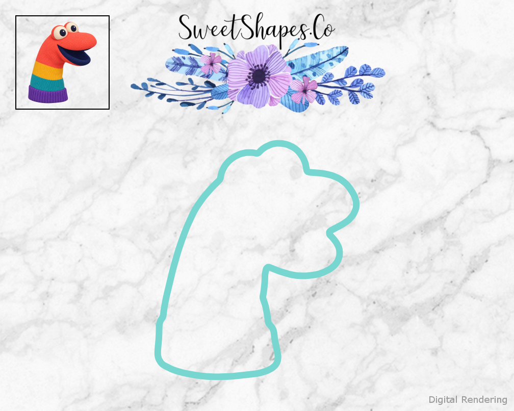 Rainbow Sock Puppet Cookie Cutter