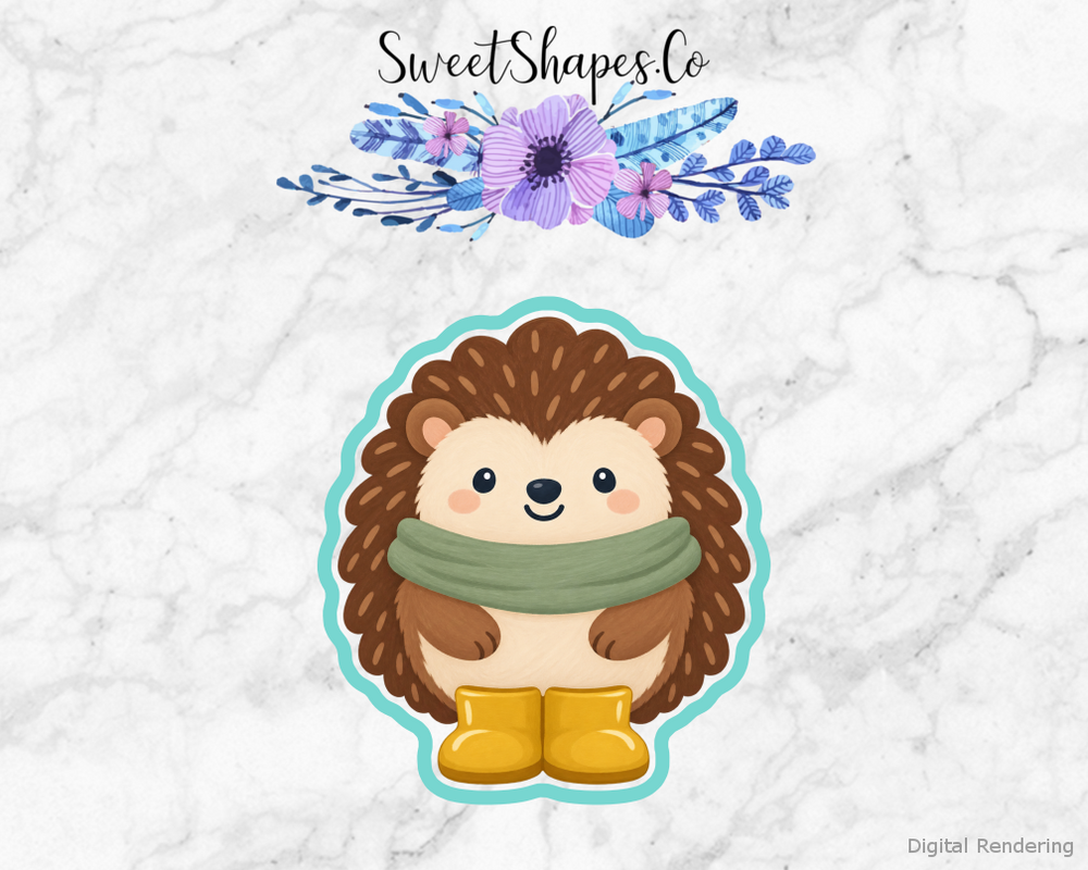 Rainy Day Hedgehog Boots Cookie Cutter