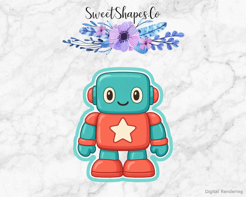 Retro Star Robot Cookie Cutter