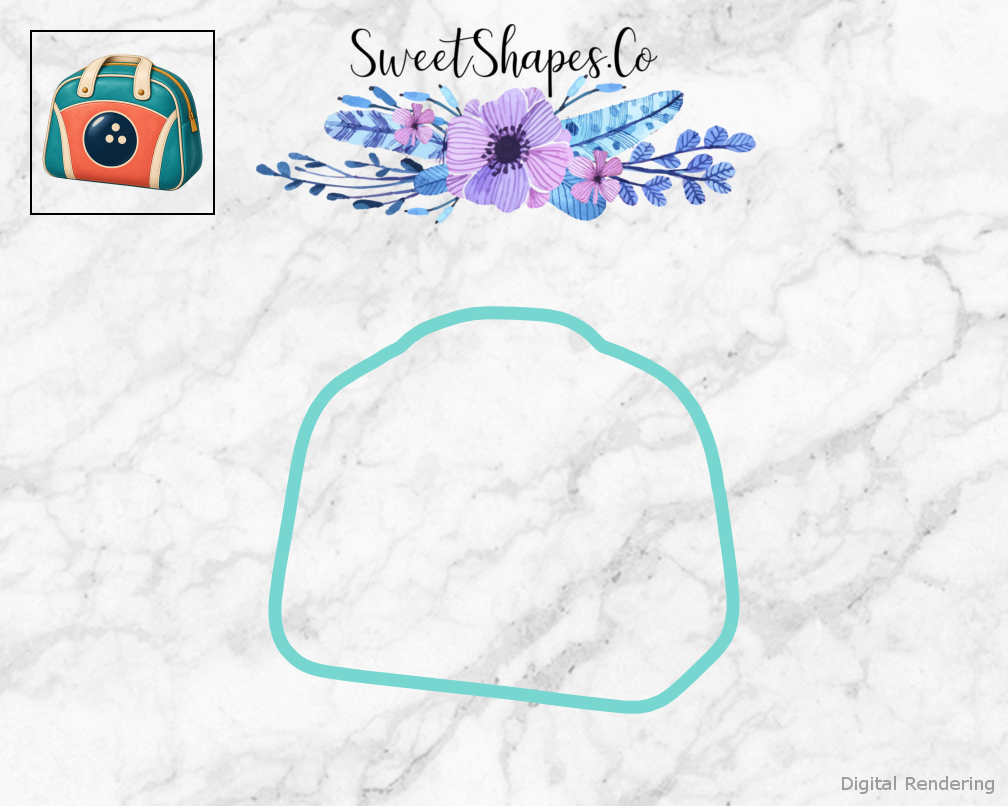 Retro Teal Bowling Bag Cookie Cutter