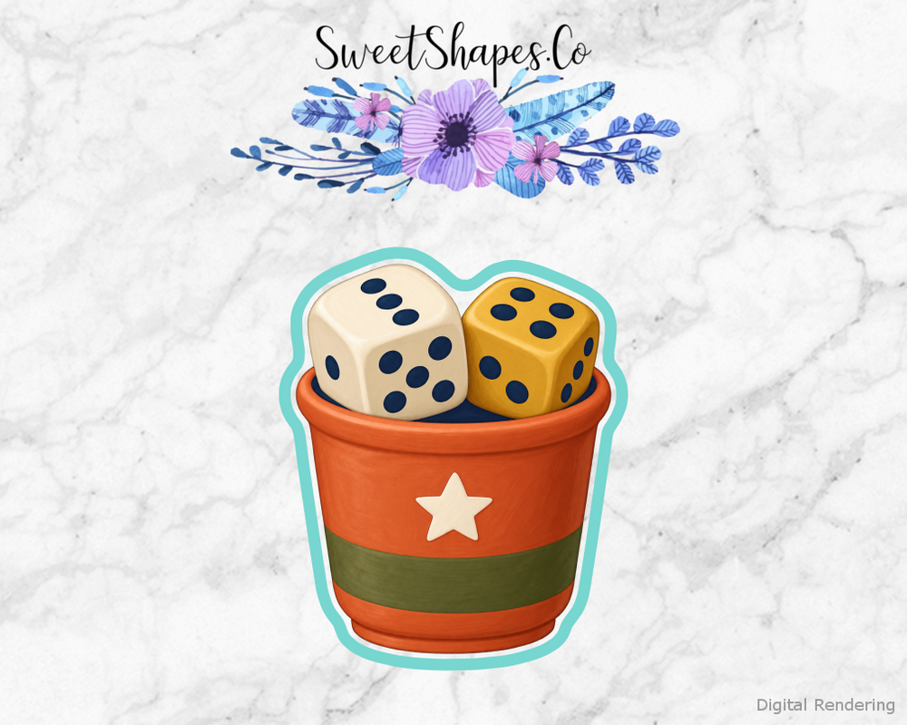 Roll Together Dice Cup Cookie Cutter