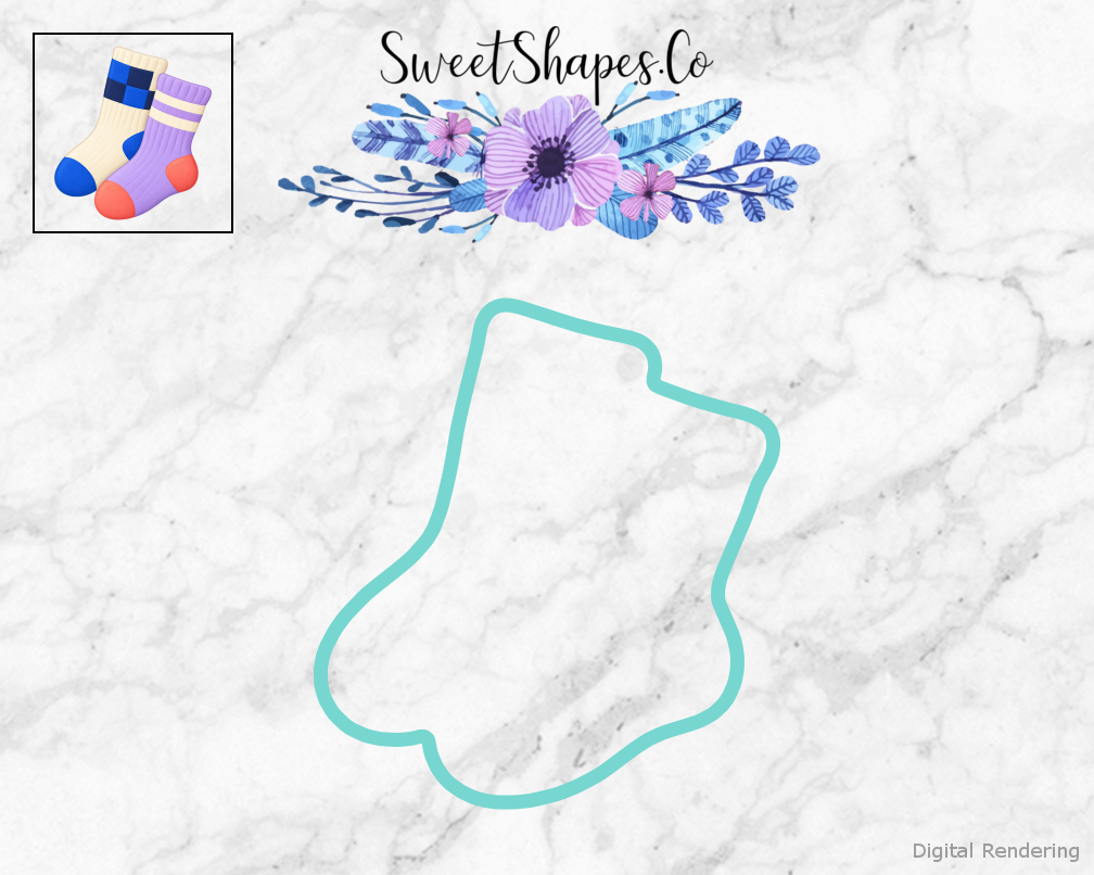 Roller Rink Checkered Sock Pair Cookie Cutter