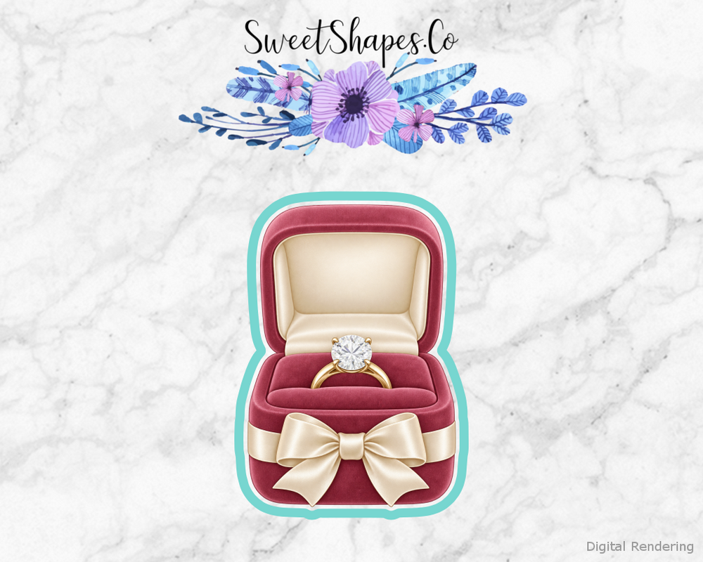 Rose Velvet Bow Ring Box Cookie Cutter